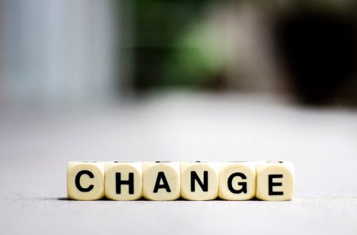 Close-up of letter blocks spelling 'CHANGE', symbolizing transformation and growth.